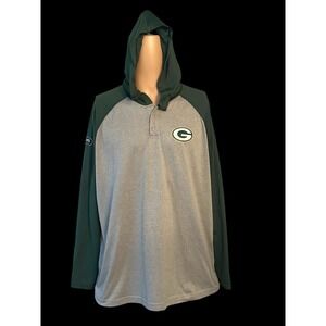 Green Bay Packers Mens Large Under Armour Hooded NFL Combine Authentic Heat Gear